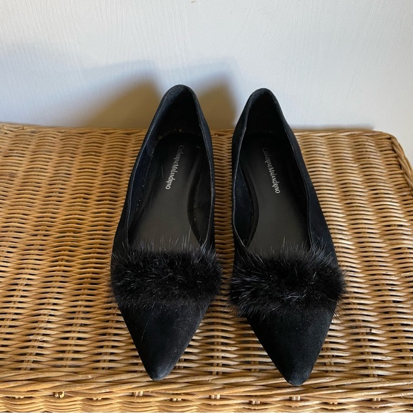 Catherine Malandrino Rabbit Fur Point Toe Flats - Picture 4 of 8